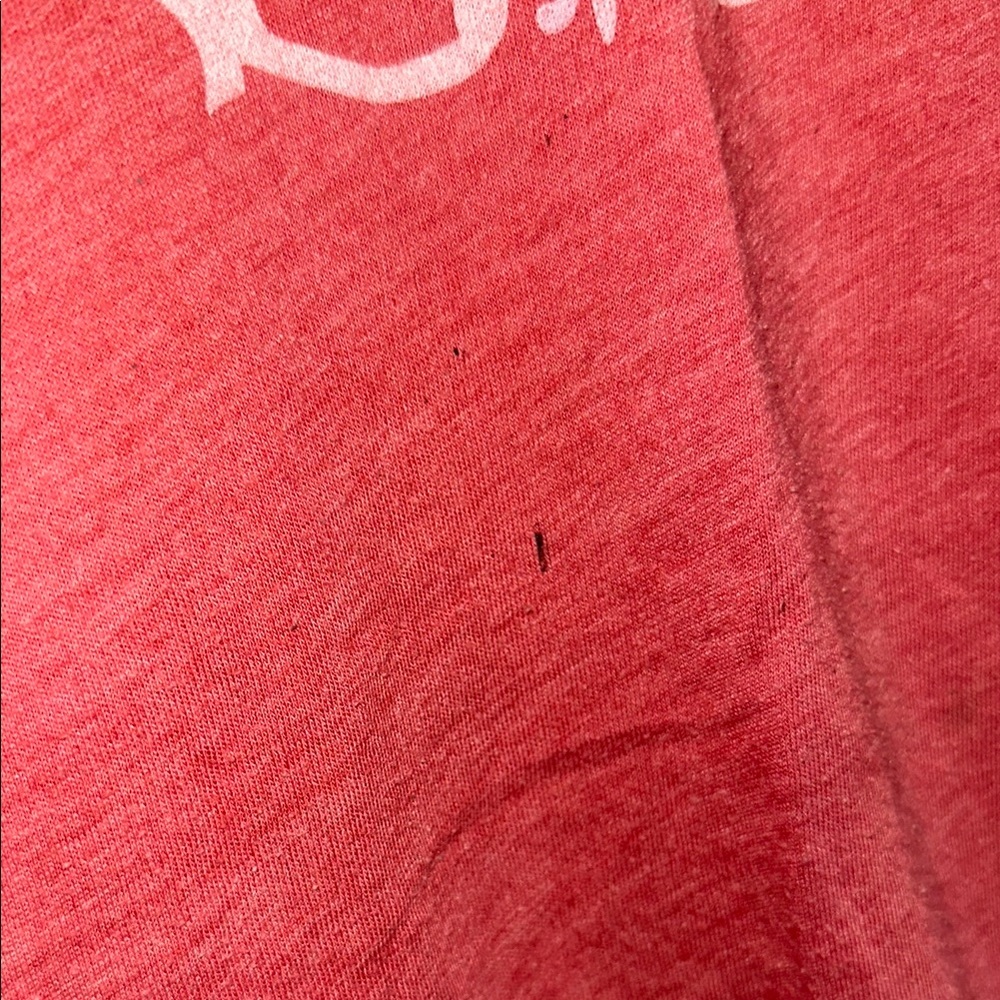 Obey Women's Red V-Neck Graphic Tee - Picture 5 of 5